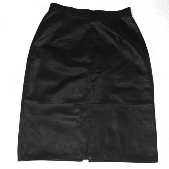 Vintage Dresses & Skirts - VTG • Leather Skirt •